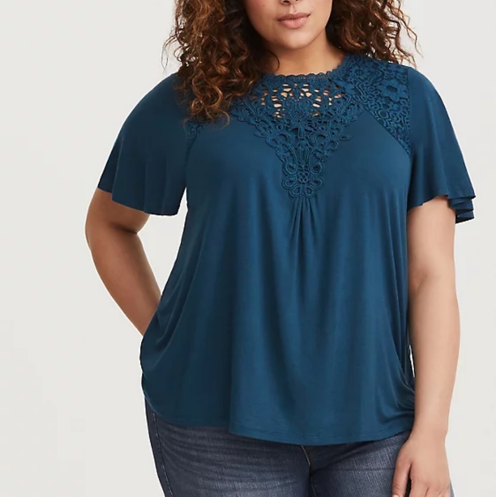 Teal Lace Tee